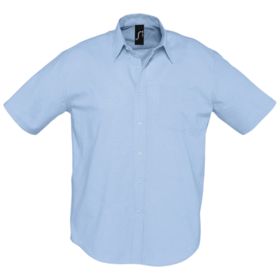 Рубашка мужская с коротким рукавом Brisbane, голубая (P1837.14)