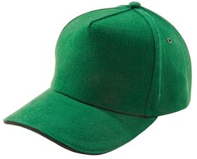 Бейсболка Unit Classic, ярко-зеленая с черным кантом (P1848.92)