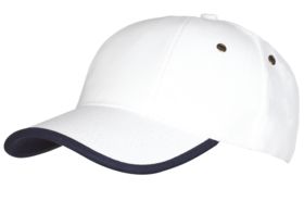 P1849.67 - Бейсболка Unit Trendy, белая с темно-синим кантом