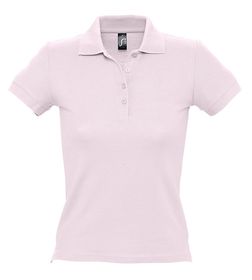 Рубашка поло женская People 210, нежно-розовая (P1895.15)
