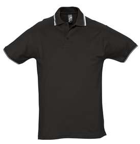 Рубашка поло мужская с контрастной отделкой Practice 270 черная (P2502.30)
