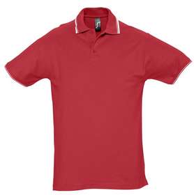 Рубашка поло мужская с контрастной отделкой Practice 270, красный/белый (P2502.50)