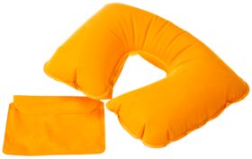 Надувная подушка под шею в чехле Sleep, оранжевая (P5125.20)