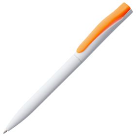 Ручка шариковая Pin, белая с оранжевым (P5522.62)