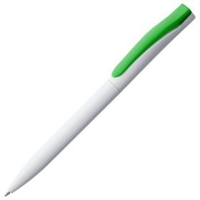 Ручка шариковая Pin, белая с зеленым (P5522.69)