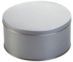 Коробка круглая, средняя, серебристая (P5585)