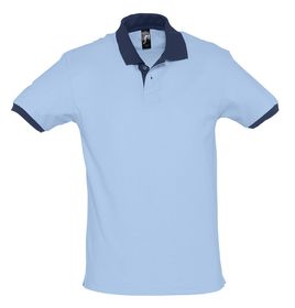 Рубашка поло Prince 190, голубая с темно-синим (P6085.14)