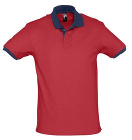 Рубашка поло Prince 190, красная с темно-синим (P6085.54)