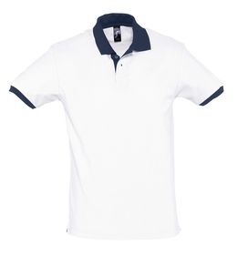 Рубашка поло Prince 190, белая с темно-синим (P6085.60)