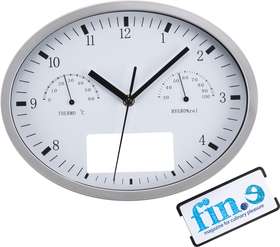 Часы настенные INSERT3 с термометром и гигрометром, белые (P6186.60)