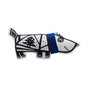 Игрушка «Собака в шарфе», малая, белая с синим (P7796.64)